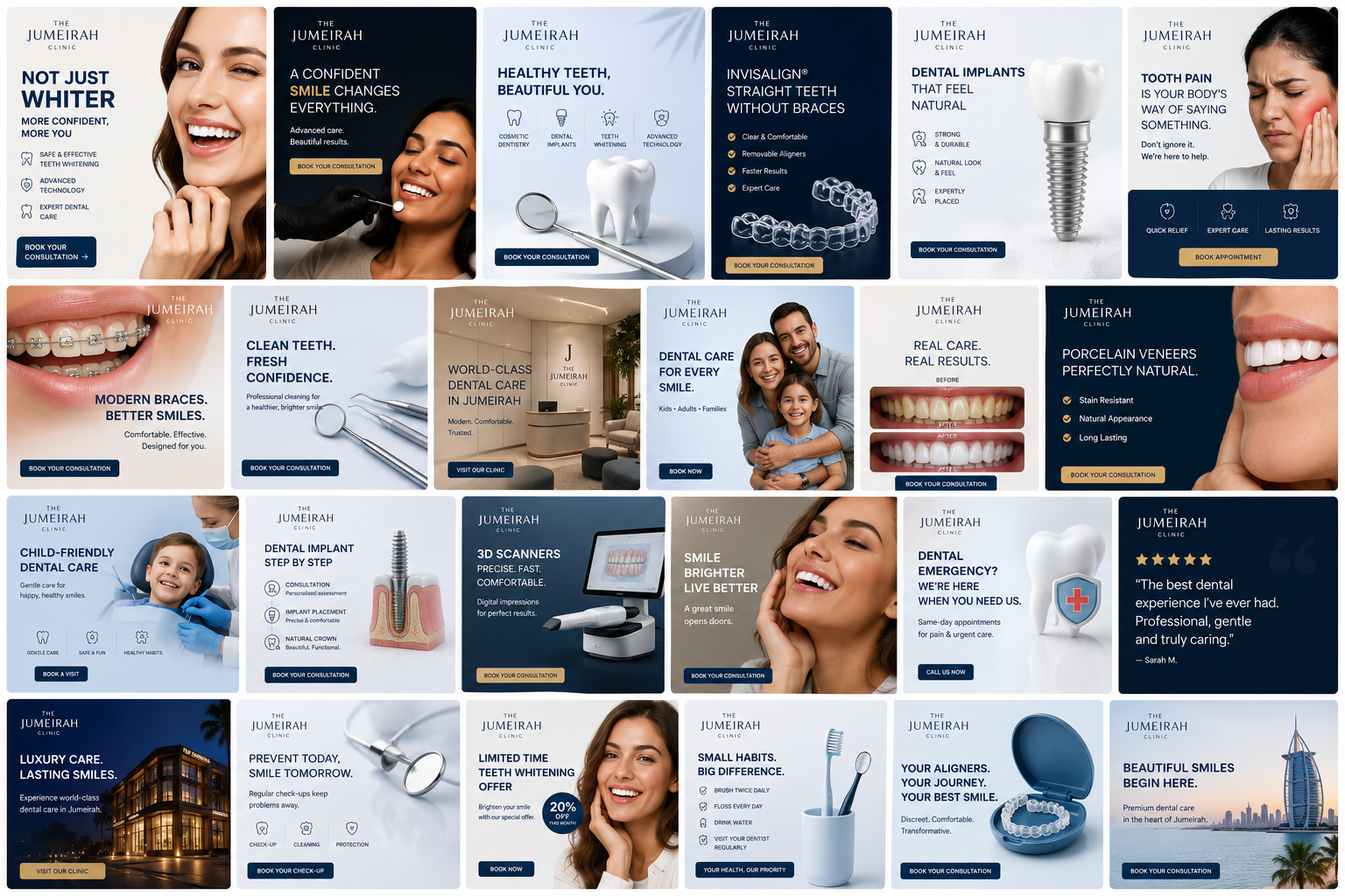 Concept ad wall for the illustrative clinic